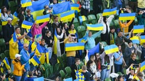 Des drapeaux en soutien à l'Ukraine