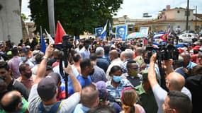 Des manifestations ont éclaté dans plusieurs villes à Cuba le 11 juillet 2021.