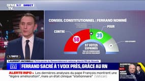 Richard Ferrand au Conseil constitutionnel: "Si vous imaginiez qu'Emmanuel Macron ne proposerait pas un de ses copains, vous êtes naïfs", estime Laurent Jacobelli (RN)