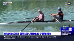 Grand soleil sur le plan d'eau d'Embrun 