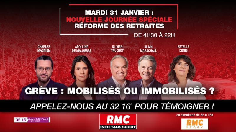 Journée spéciale "réforme des retraites" sur RMC le 31 janvier