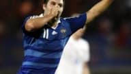 Auteur d'un doublé hier contre les Féroé (5-0), l'attaquant international du TFC a offert au public breton son désormais fameux geste de célébration.