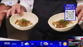 Yaourt vanille, pâte de citron cédrat confit et crumble aux herbes, ma recette estivale avec un chef