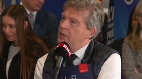 Arnaud Montebourg sur RMC au micro des "Grandes Gueules" le 8 novembre 2024, à l'occasion du salon du Made in France.