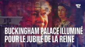 Les images du palais de Buckingham illuminé pour le jubilé d'Elizabeth II