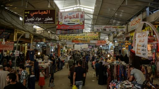 Sur le marché de Nabi Younès à Mossoul, le 13 juin 2017 Sur le marché de Nabi Younès à Mossoul, le 13 juin 2017