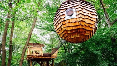 La cabane spa Cocoon Plume au domaine du Bois-de-Rosoy, dans l’Oise.