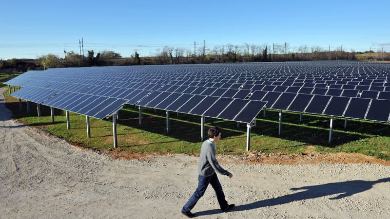 La première centrale solaire photovoltaïque au sol en France,à Lunel,dans l'Hérault (illustration)