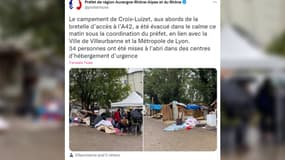 Un campement de caravanes et d'habitations légères a été évacué à Villeurbanne. 