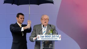 Jean-Marie Le Pen le 1er mai 2014 place de l'Opéra à Paris 