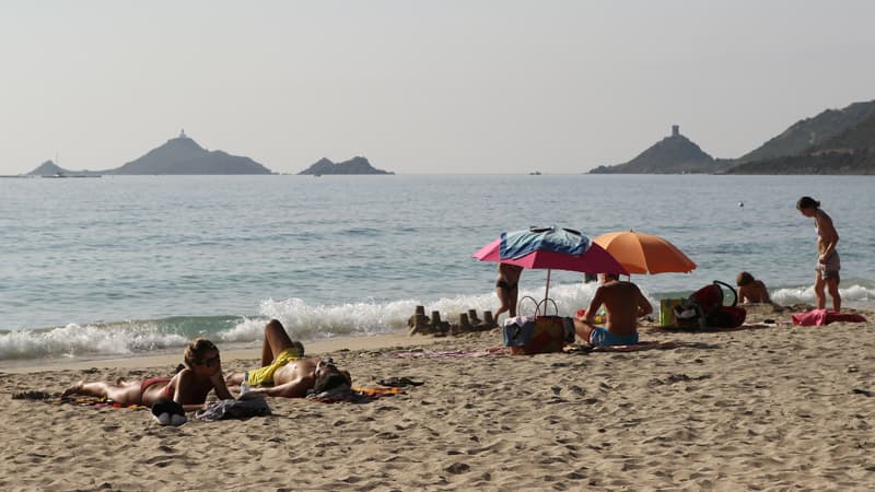 Sur une plage d'Ajaccio, en Corse, en 2013.