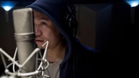 Le rappeur chinois Naggy, en février 2018, dans son studio d'enregistrement, à Shanghai. 
