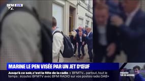 Marine Le Pen visée par un jet d'œuf