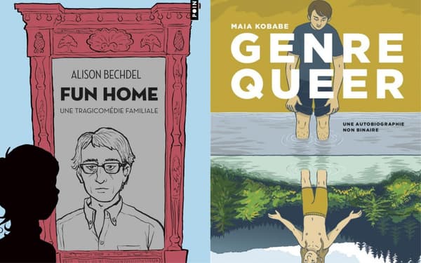"Fun Home" and "Genre Queer" comic book covers