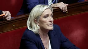 La cheffe des députés du Rassemblement national, Marine Le Pen, à l'Assemblée nationale le 31 octobre 2024
