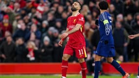 Mohamed Salah lors de Liverpool-PSG (0-1, 1 t.a.b. 4), le 11 mars 2025