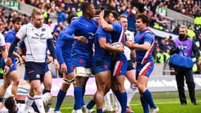 La joie de Moefana après le premier essai tricolore face à l'Ecosse.