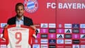 Harry Kane présenté à la presse avec le Bayern Munich, le 13 août 2023.