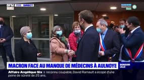 Emmanuel Macron face au manque de médecins à Aulnoye