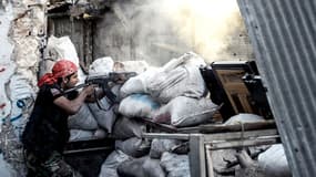 Rebelle syrien combattant à Damas.