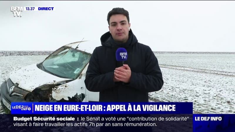 Eure-et-Loir: une camionnette accidentée à cause de la neige et du verglas