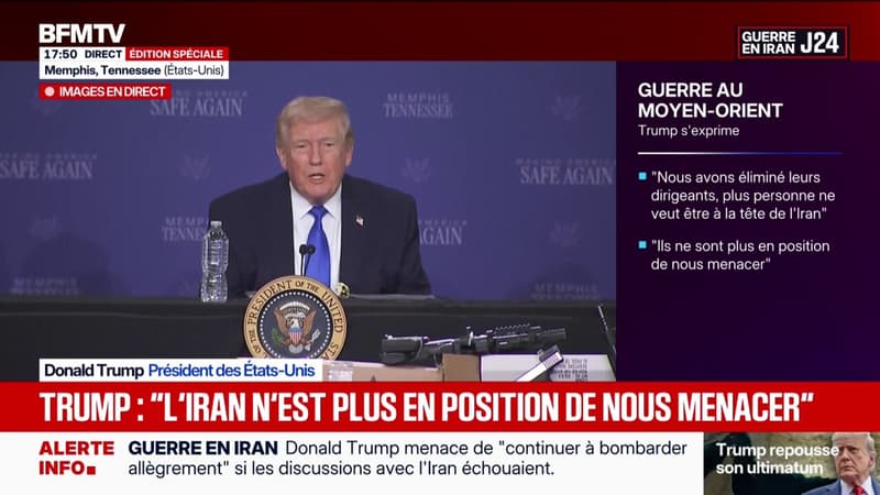 "Les pourparlers [avec l'Iran] sont excellents [...] ils veulent la paix", assure Donald Trump