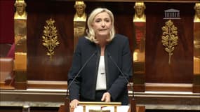 Marine Le Pen à l'Assemblée nationale ce lundi.
