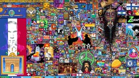 La fresque réalisée sur le forum Reddit "r/place", qui a donné lieu à la "Pixel War", en avril 2022.