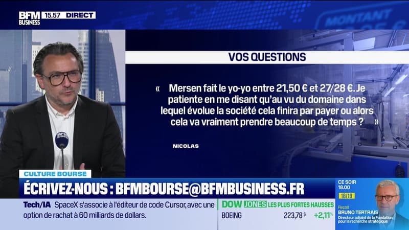 Culture Bourse : « Mersen fait le yoyo. Le domaine dans lequel la société évolue, cela finira par payer ou cela va vraiment prendre beaucoup de temps ? », par Julie Cohen-Heurton - 22/04