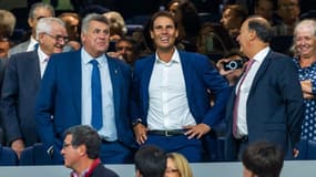 Rafael Nadal assiste au match Real Madrid-Real Sociedad (2-1, 5e journée de Liga), le 17 septembre 2023