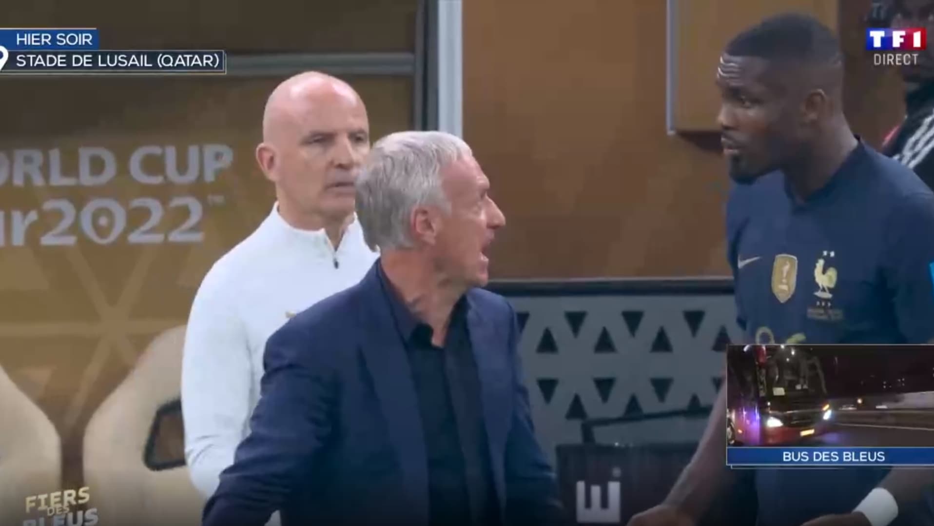 Didier Deschamps s'énervant après Marcus Thuram durant France-Argentine Didier Deschamps s'énervant après Marcus Thuram durant France-Argentine