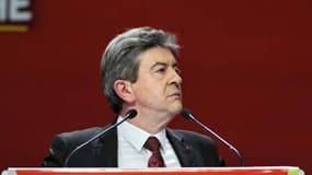 Jean-Luc Mélenchon en metting, en avril 2012.