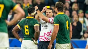 Ben O'Keefe lors du quart de finale de Coupe du monde entre la France et l'Afrique du Sud, le 15/10/2023