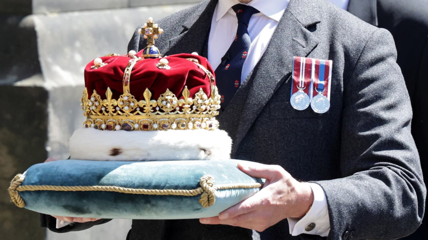 La couronne d'Ecosse, lors du couronnement de Charles à Edimbourg le 5 juillet 2023. La couronne d'Ecosse, lors du couronnement de Charles à Edimbourg le 5 juillet 2023.