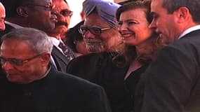 Valérie Trierweiler, en Inde, aux côtés de François Hollande, le 14 février.
