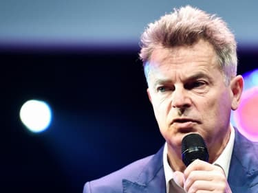 Le candidat communiste à la présidentielle Fabien Roussel, le 22 février 20222 à Paris