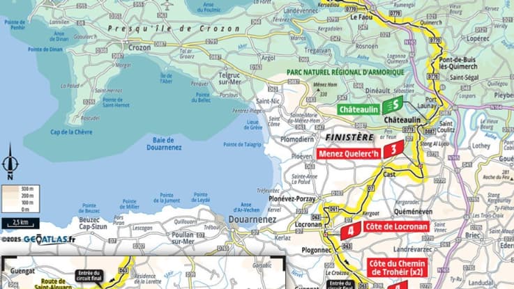 La carte de la deuxième étape du Tour de France féminin 2025