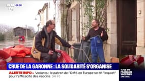 Crue de la Garonne: la solidarité s'organise à Couthures-sur-Garonne