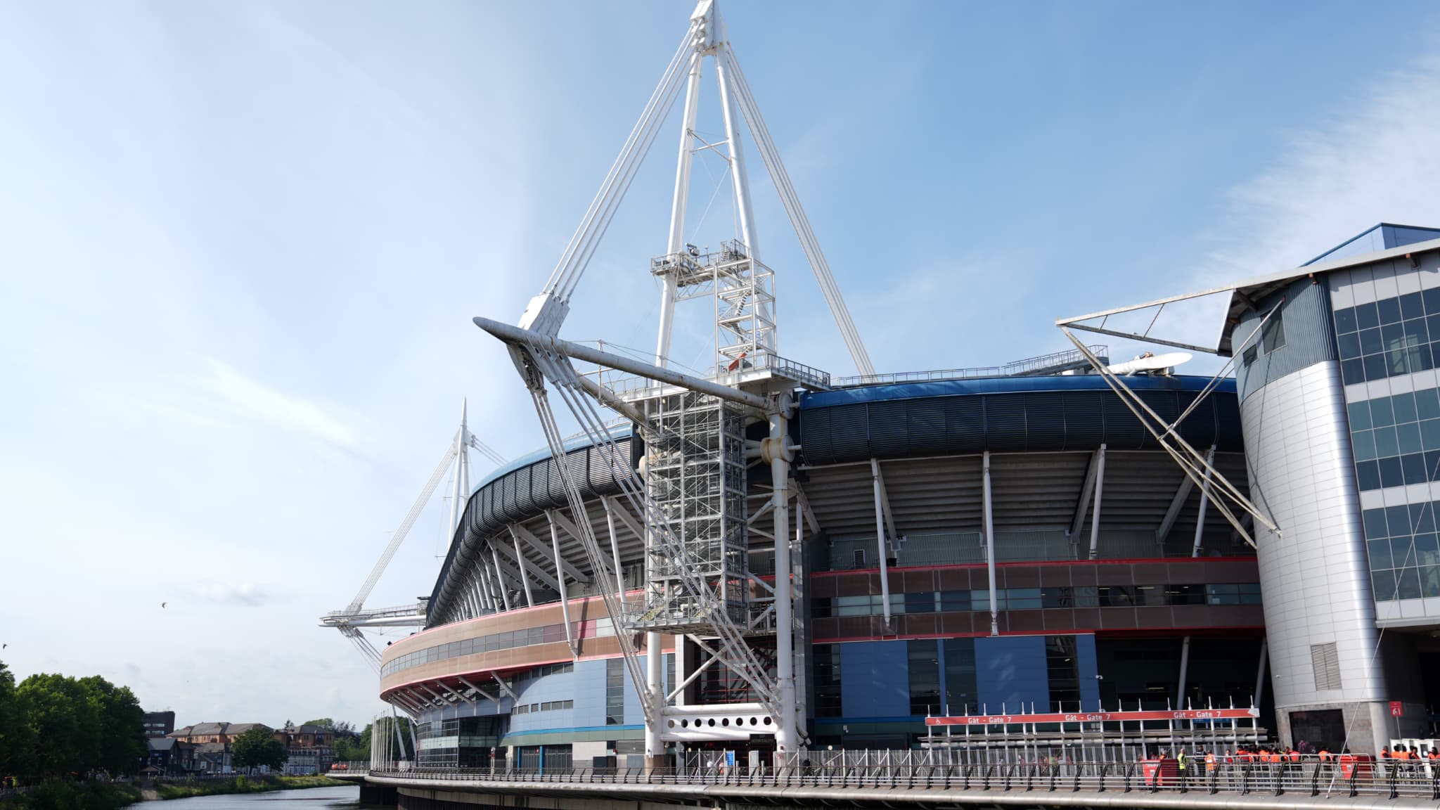 Le Principality Stadium de Cardiff avant la finale de Challenge Cup entre Lyon et Bath, le 23 mai 2025. Le Principality Stadium de Cardiff avant la finale de Challenge Cup entre Lyon et Bath, le 23 mai 2025.