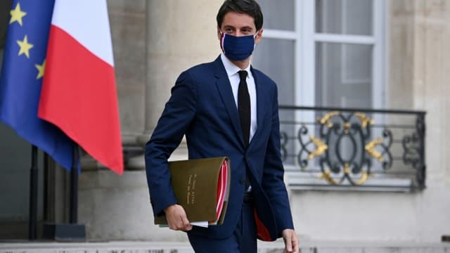 Le porte-parole du gouvernement Gabriel Attal, à l'Elysée, le 5 mai 2021
