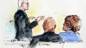 La mère et un frère de Michael Jackson, Katherine Jackson et Randy Jackson, écoutent Marvin Putman, un avocat du promoteur de concert AEG Live, lundi dans un tribunal de Los Angeles. Au début du procès au civil de la mort du "roi de la pop", l'avocat d'AE