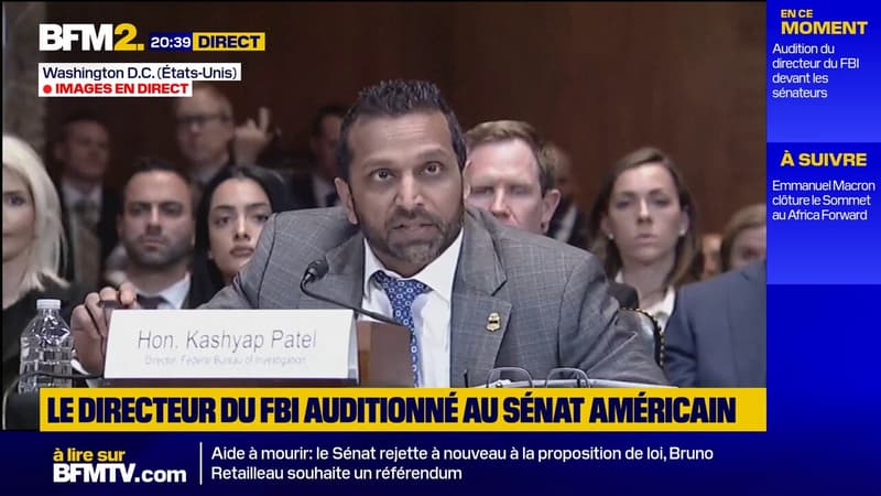 Le directeur du FBI Kash Patel réfute les allégations d'alcoolisme lors d'une audition au Sénat