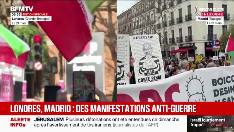 Londres, Madrid... Des manifestations pour protester contres les frappes israélo-américaines au Moyen-Orient