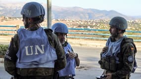 Des Casques bleus espagnols de la Finul à Marjayoun au sud du Liban, le 8 octobre 2024