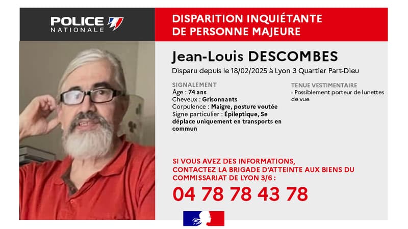 L'homme a disparu depuis le 18 février.