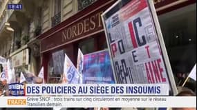 Paris: des policiers manifestent sous les fenêtres de La France Insoumise