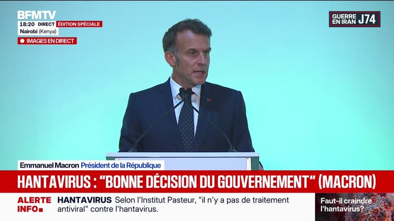 Hantavirus: "Le gouvernement a pris les bonnes décisions, la situation est sous contrôle", déclare Emmanuel Macron