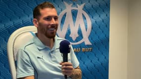 Pierre-Emile Højbjerg lors d'une interview avec RMC Sport, le 11 septembre 2024