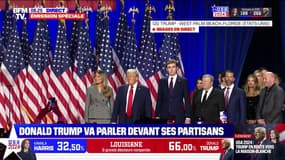 Élection américaine: Donald Trump applaudi à son QG en Floride lors de son arrivée sur scène 