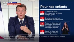 Emmanuel Macron: "Nous allons fermer durant 3 semaines les crèches, les écoles, les collèges et les lycées"